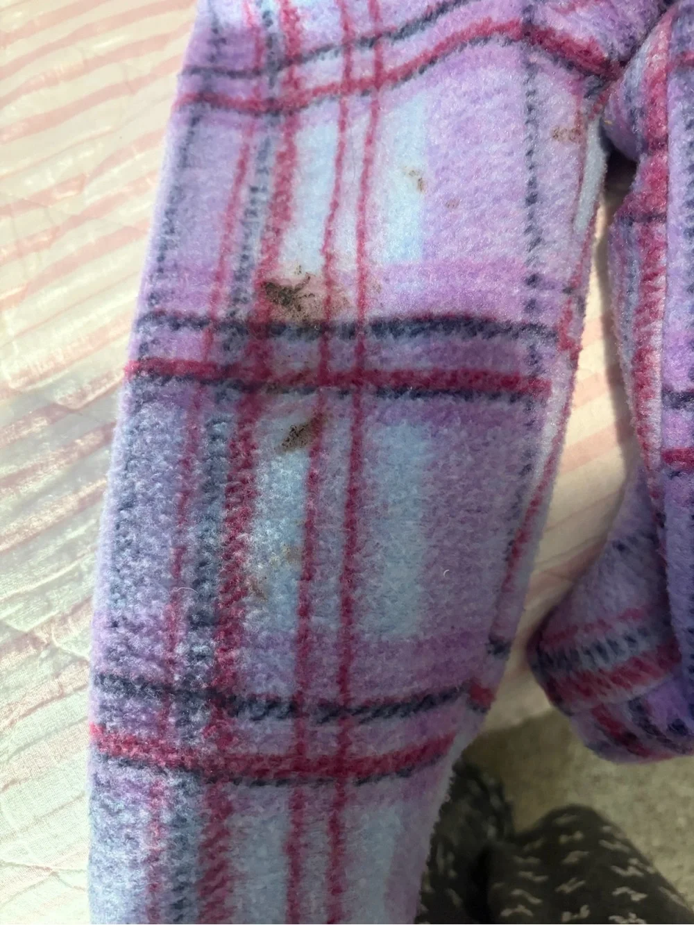 Cotton On Purple Plaid Faux-Sherpa Collar Kids Jacket